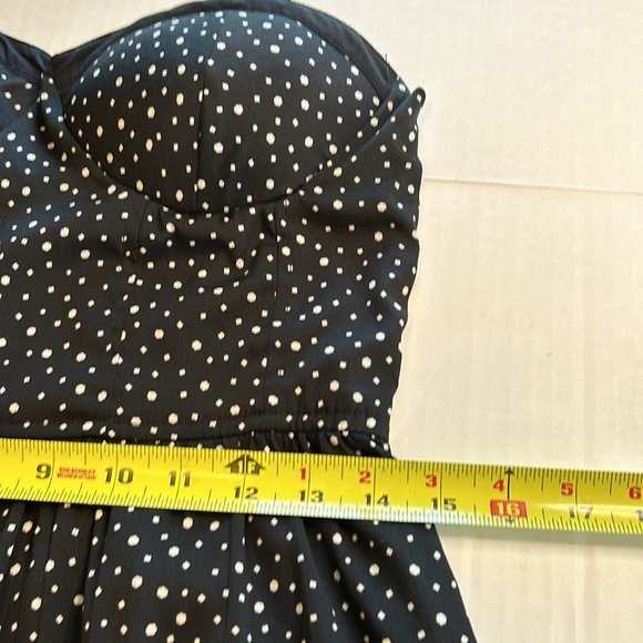 3/$25 Band of Gypsies Bustier Blk/Wht Fleck Wide Legs Spag Strap Jumpsuit. Sz M - Picture 8 of 12